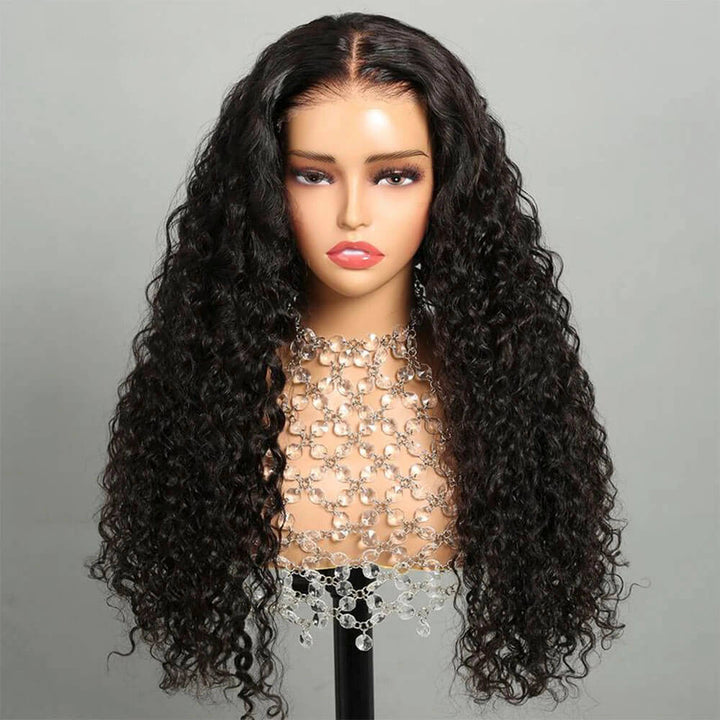 Deep Wave Hair Wear Go Glueless Wig, Pre Cut Lace Curly Hair Wigs for Beginners