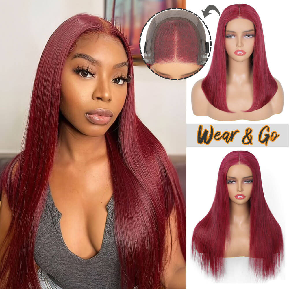 99J Dark Wine Burgundy Colored Human Hair Wigs Sisdore SISDORE