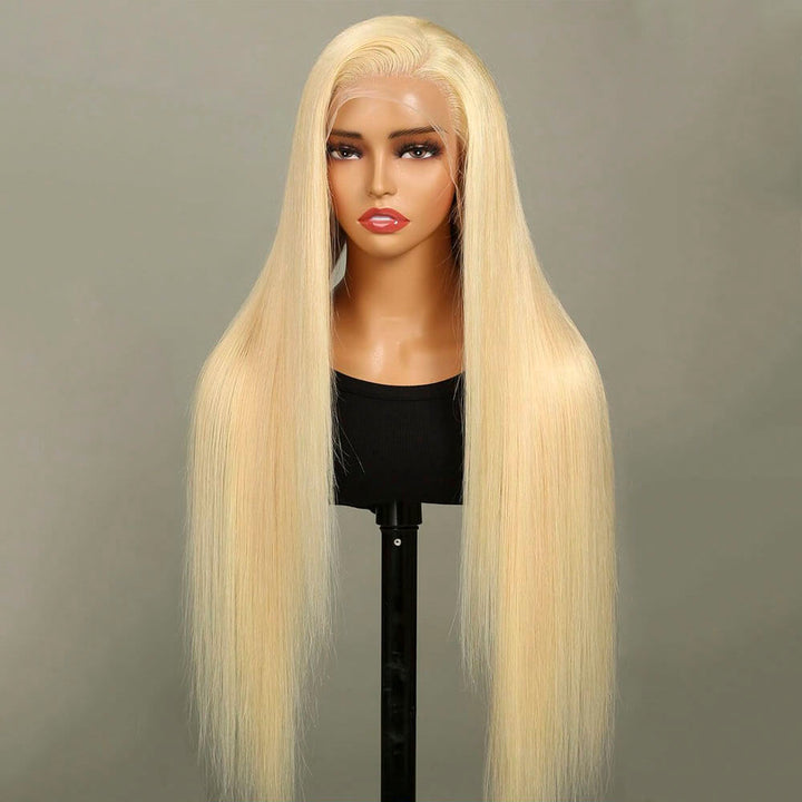 blonde glueless wig HD lace straight #613 hair ready to wear wig