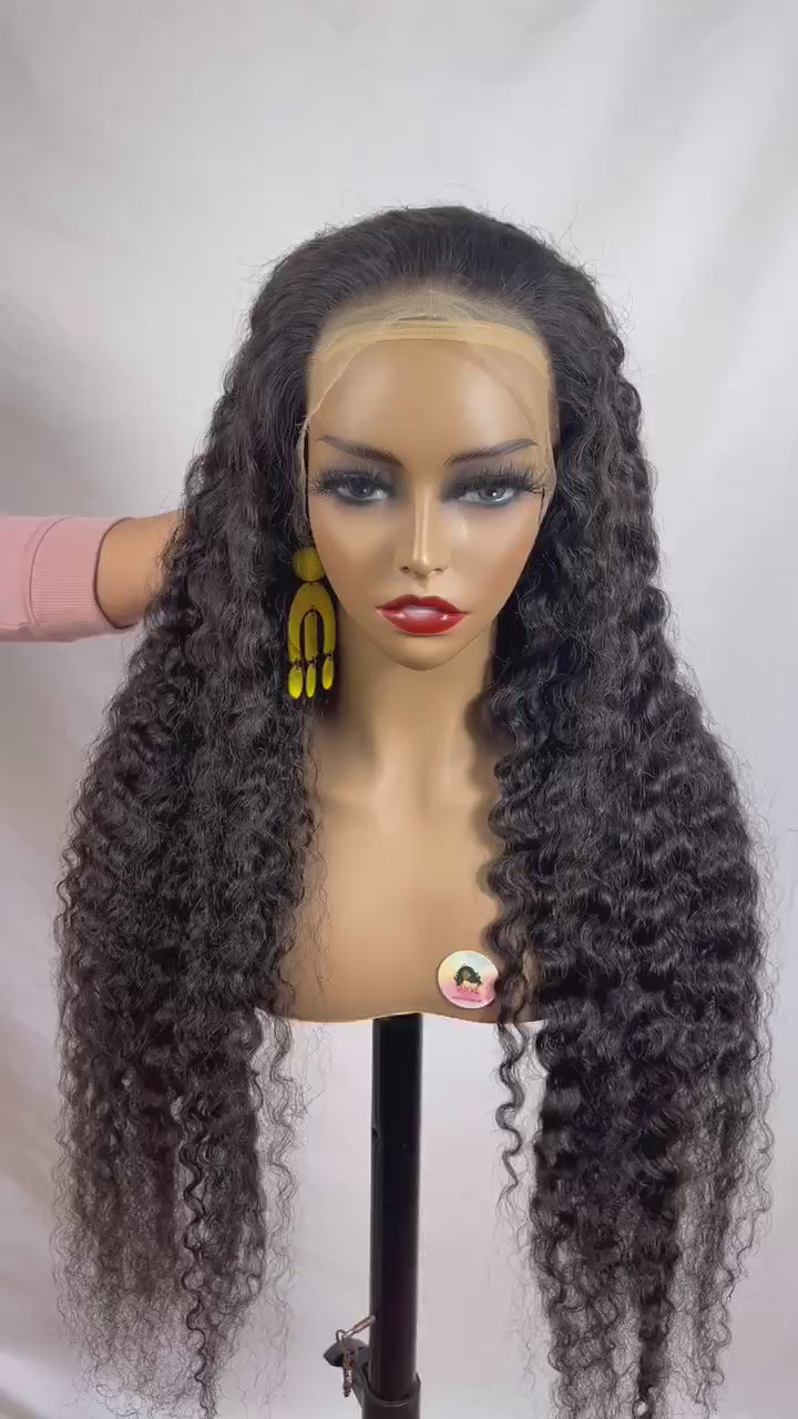 Burmese Curly Human Hair HD Lace 13x4 Frontal Wig