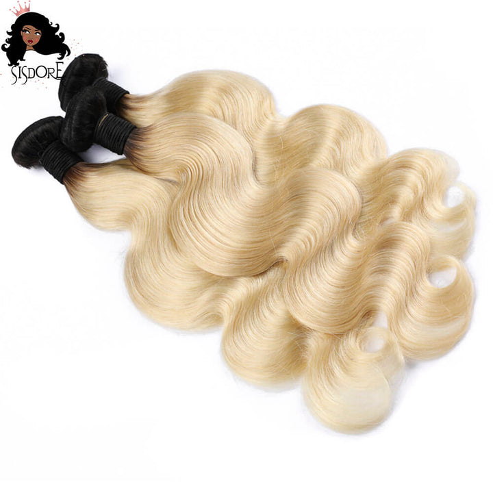 1b 613 body wave human hair weaves