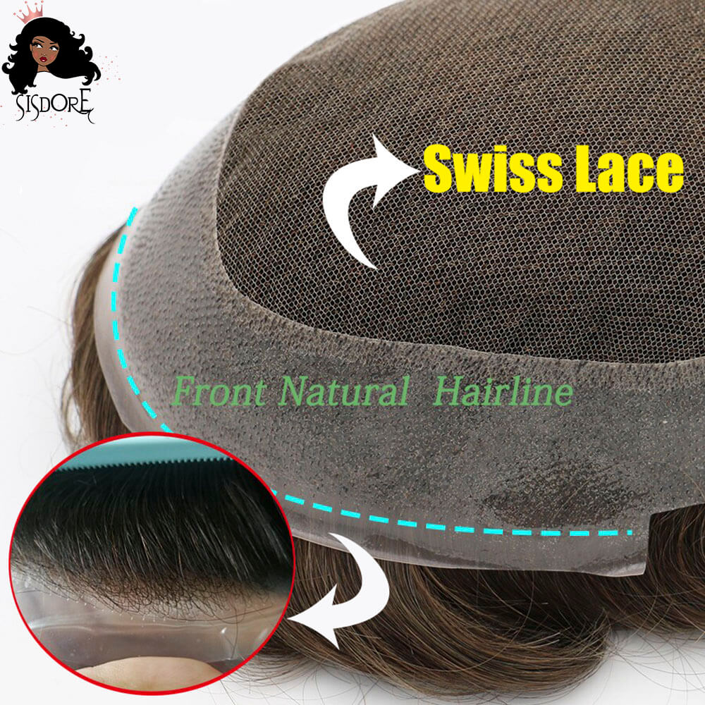 Men’s Toupee with Australian Lace Base & PU Hair Prosthesis