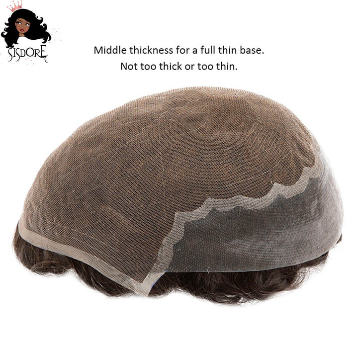 Men’s Q6 toupee with skin base and front lace