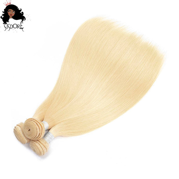 blonde straight human hair bundles